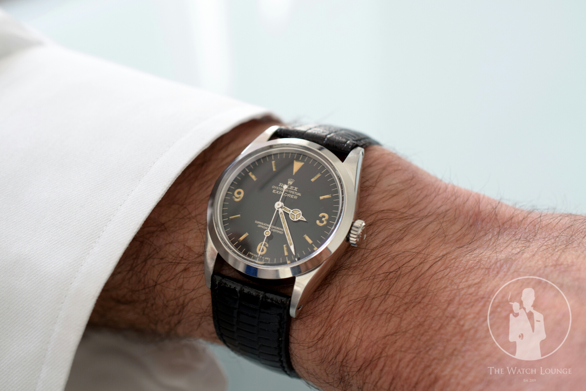 rolex explorer 1 with leather strap