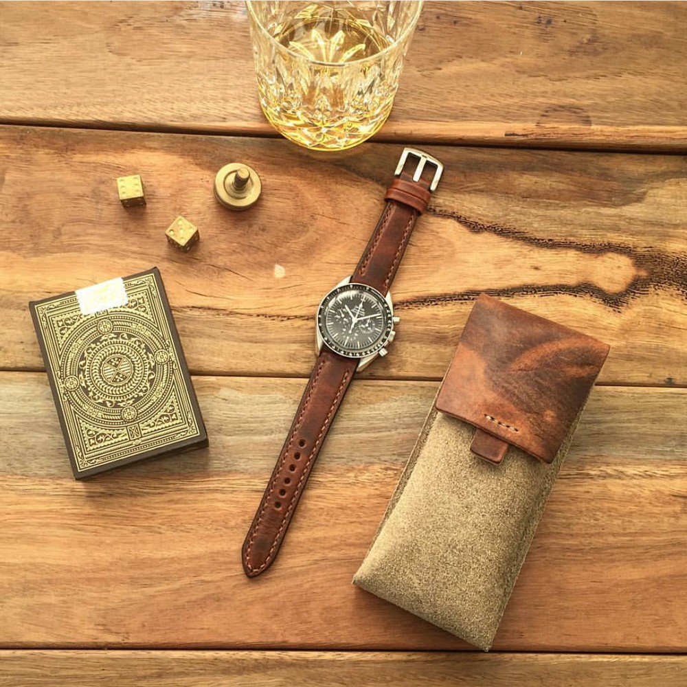 Bas & Lokes Buckland Chestnut Leather Watch Strap