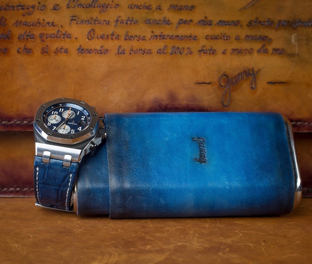 Gunny AP Royal Blue Leather Watch Strap