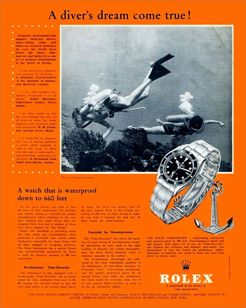 Vintage Rolex Submariner Ad