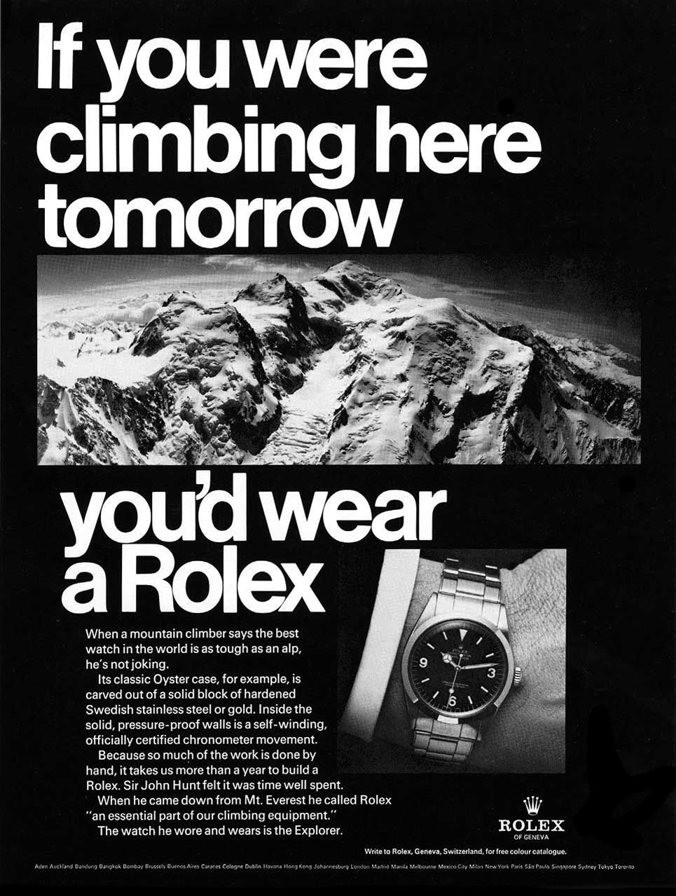 1967 Rolex Explorer Ad